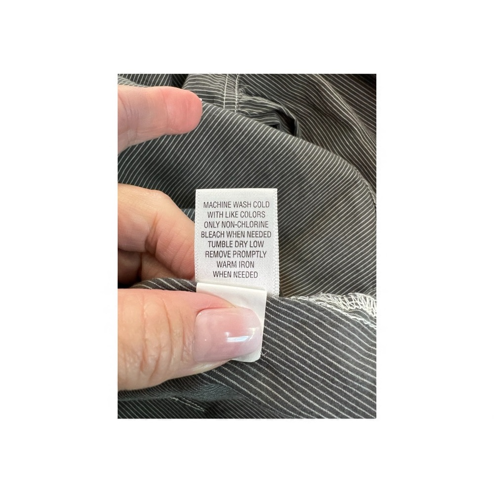 EUC Converse All Star gray & white thin stripe long sleeve blouse | sz XS - Picture 9 of 9